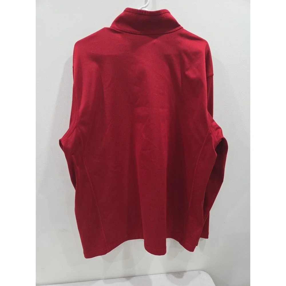 The North Face 1/4 Zip Long Sleeve‎ Fleece Pullover Men XXL Dark Red Logo